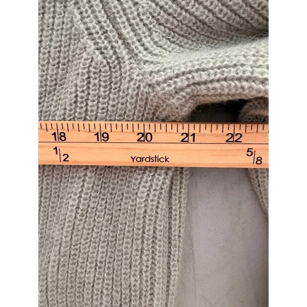 Boden Jessica Alpaca Cardigan Women US 10 Grey Balletcore Coquette Ruffle Wool